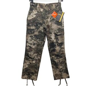 NWT Cabelas Youth Silent Weave Cargo Pants 10 O2 Octane Camo Y68PT048